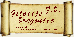 Filotije Dragonjić vizit kartica